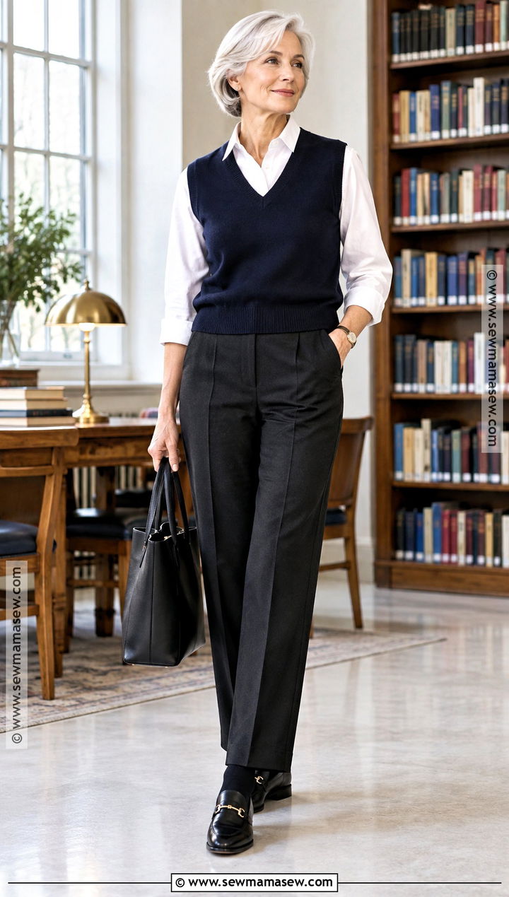 Black Trousers Uniform With Sweater Vest - 20 back to school outfits uniform senior