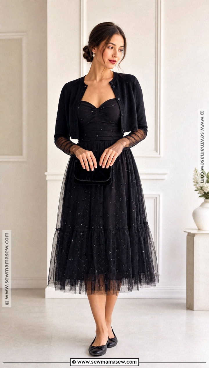 Black Tulle Halloween Dress With Ballet Flats - 30 halloween dresses