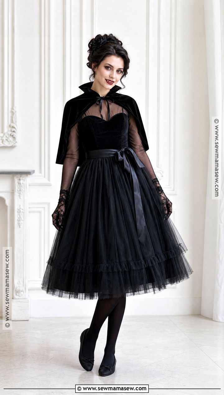 Black Tulle Vampire Dress - 30 black vampire dress ideas