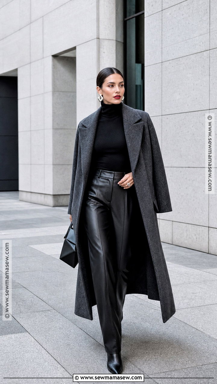 Black Turtleneck And Leather Pants Vampire Outfit - 40 modern vampire outfit ideas
