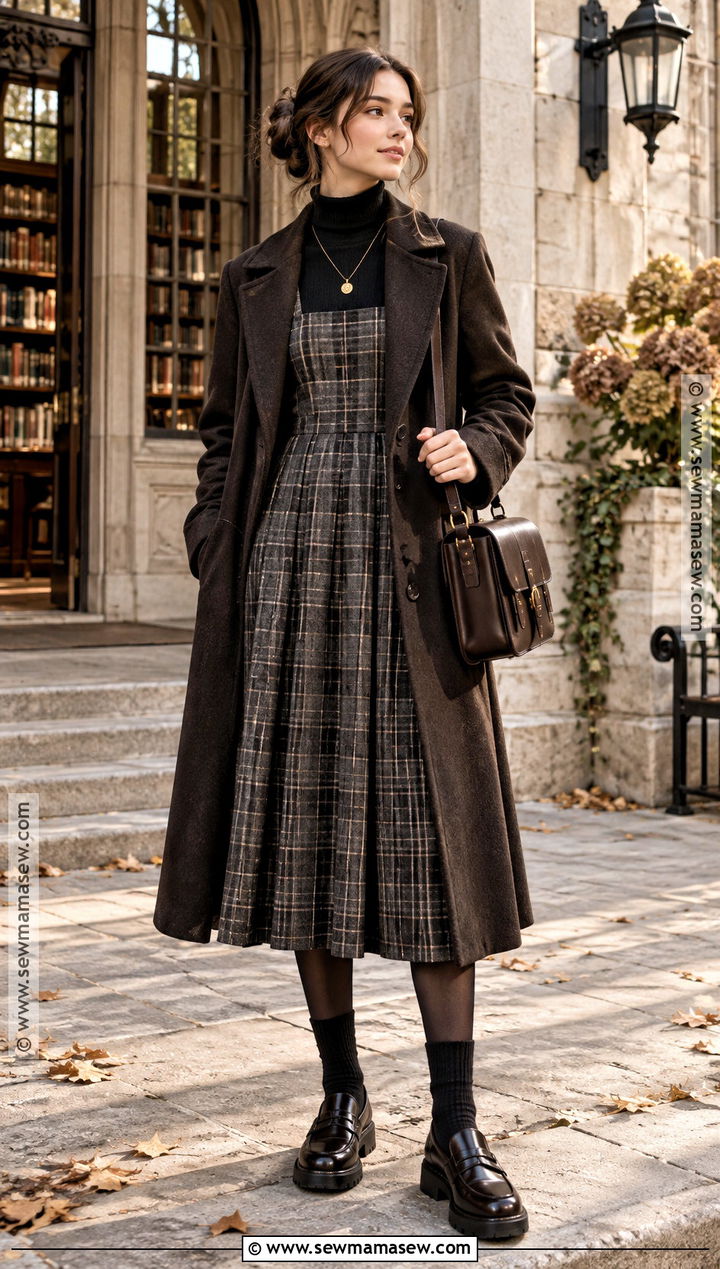 Black Turtleneck And Pinafore Dress Autumn Outfit - 25 alt autumn outfits