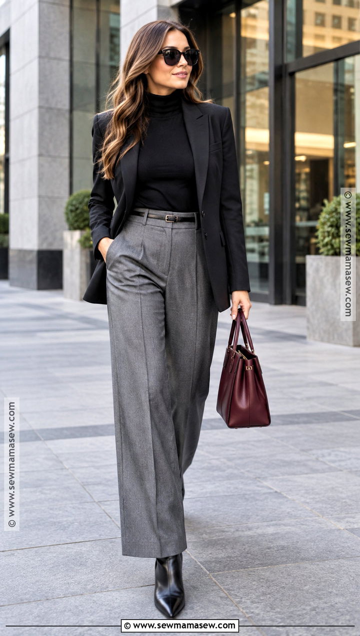 Black Turtleneck Corporate Fall Outfit - 25 corporate fall outfits