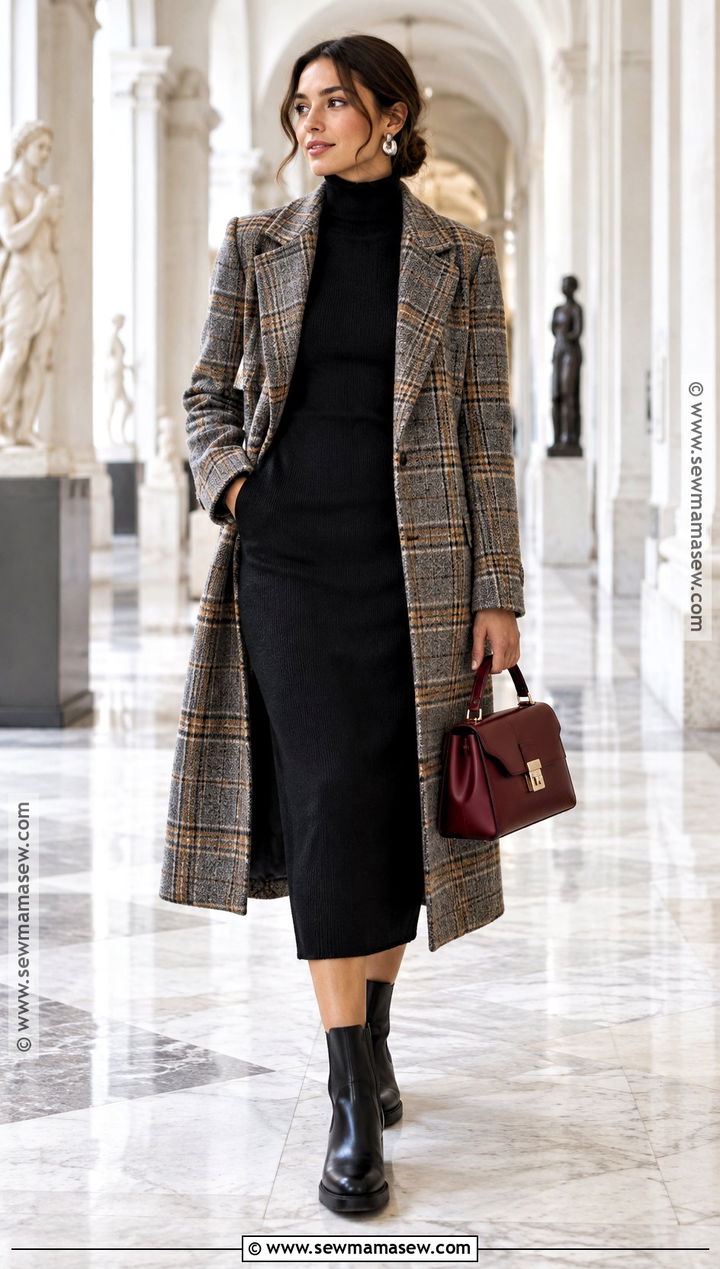 Black Turtleneck Dress With Chelsea Boots - 25 autumn dresses