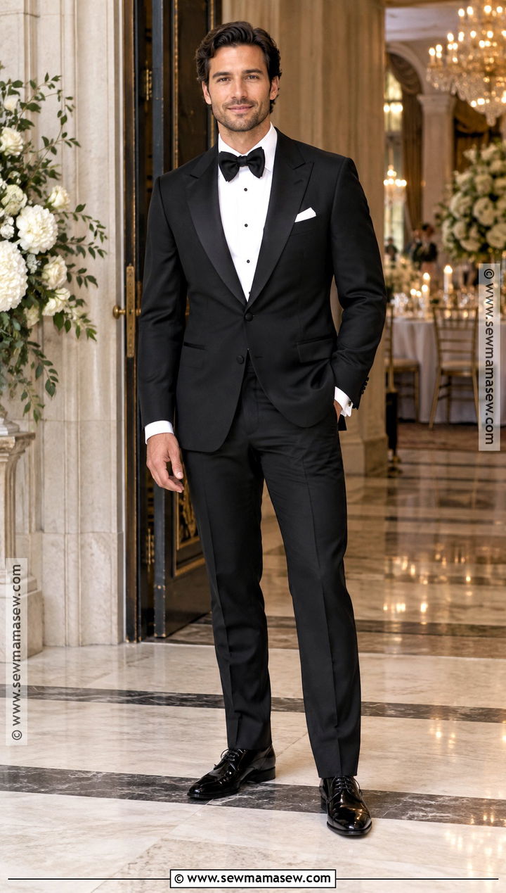 Black Tuxedo Fall Wedding Attire - 20 fall wedding attire ideas for men