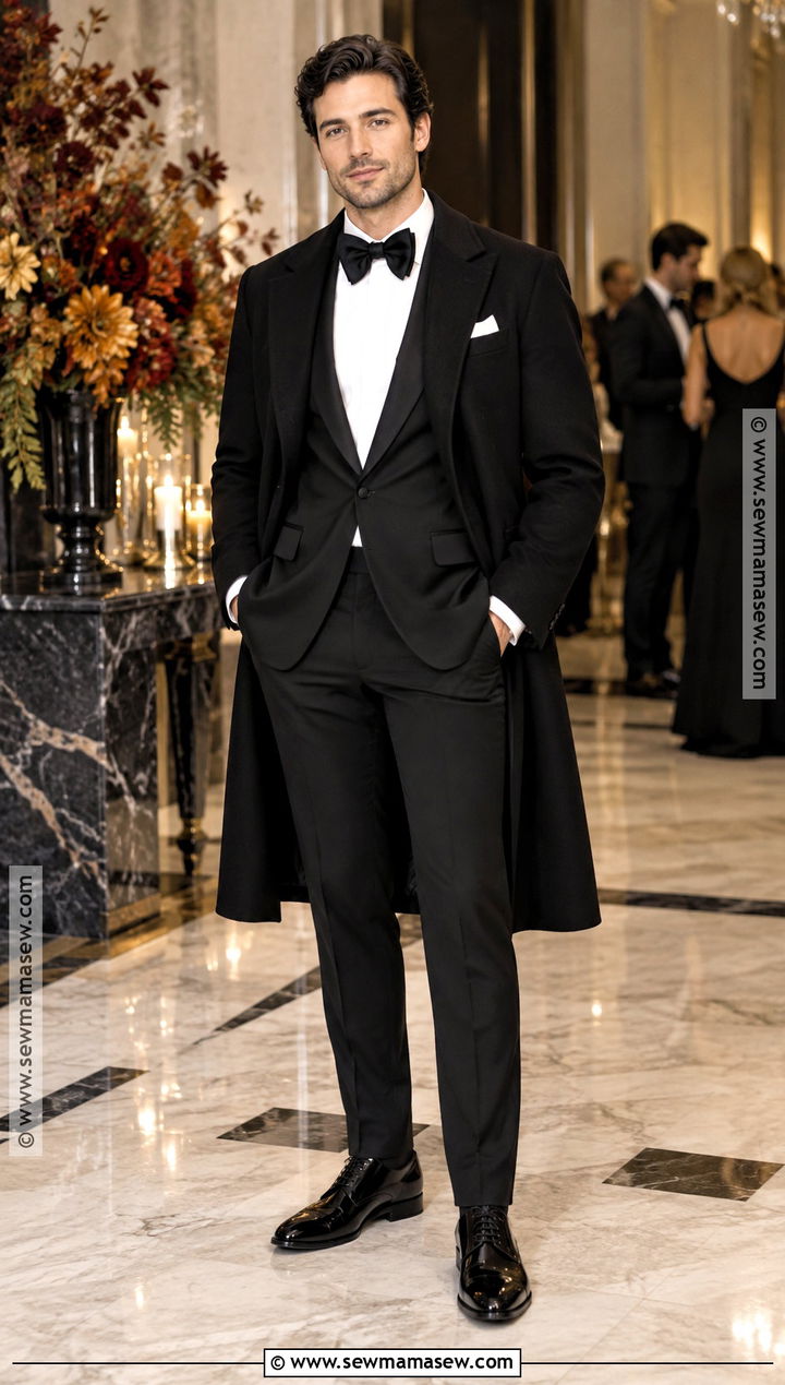 Black Tuxedo Fall Wedding Guest Outfit - 15 male wedding guest outfit fall ideas