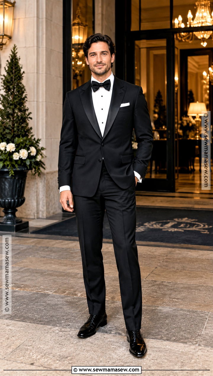 Black Tuxedo Groom Outfit - 15 fall wedding attire for groom ideas