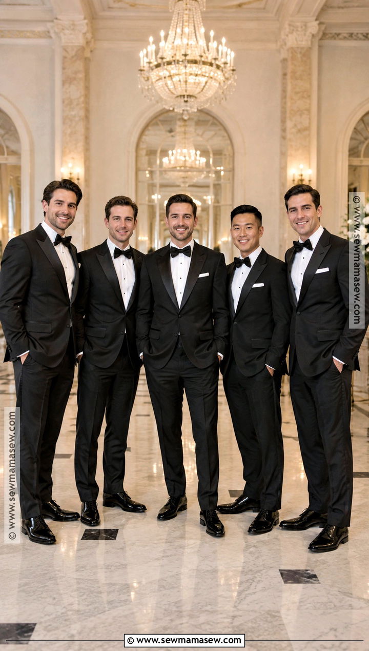 Black Tuxedo With Velvet Bow Tie Groomsmen Attire - 15 groomsmen fall attire ideas