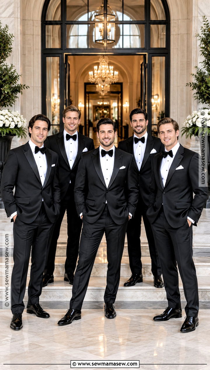 Black Tuxedo With Velvet Bow Tie - 15 november groomsmen attire ideas