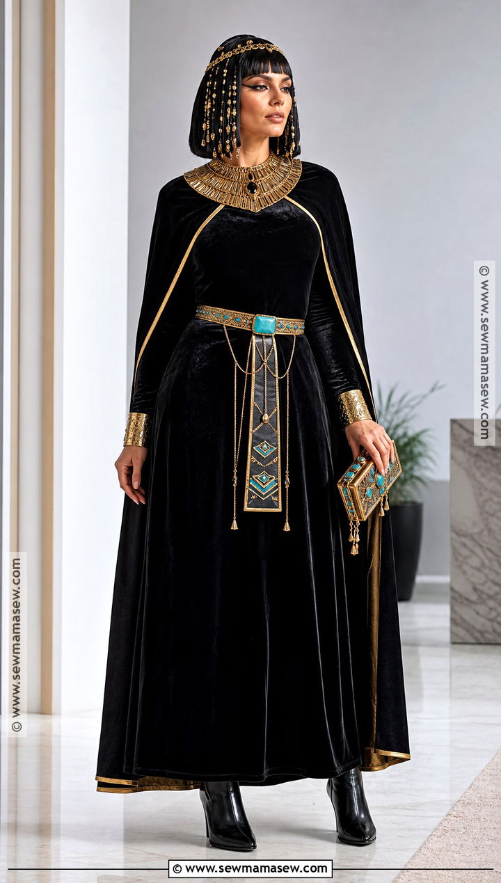 Black Velvet Cleopatra Outfit - 30 Cleopatra Halloween Outfit Ideas