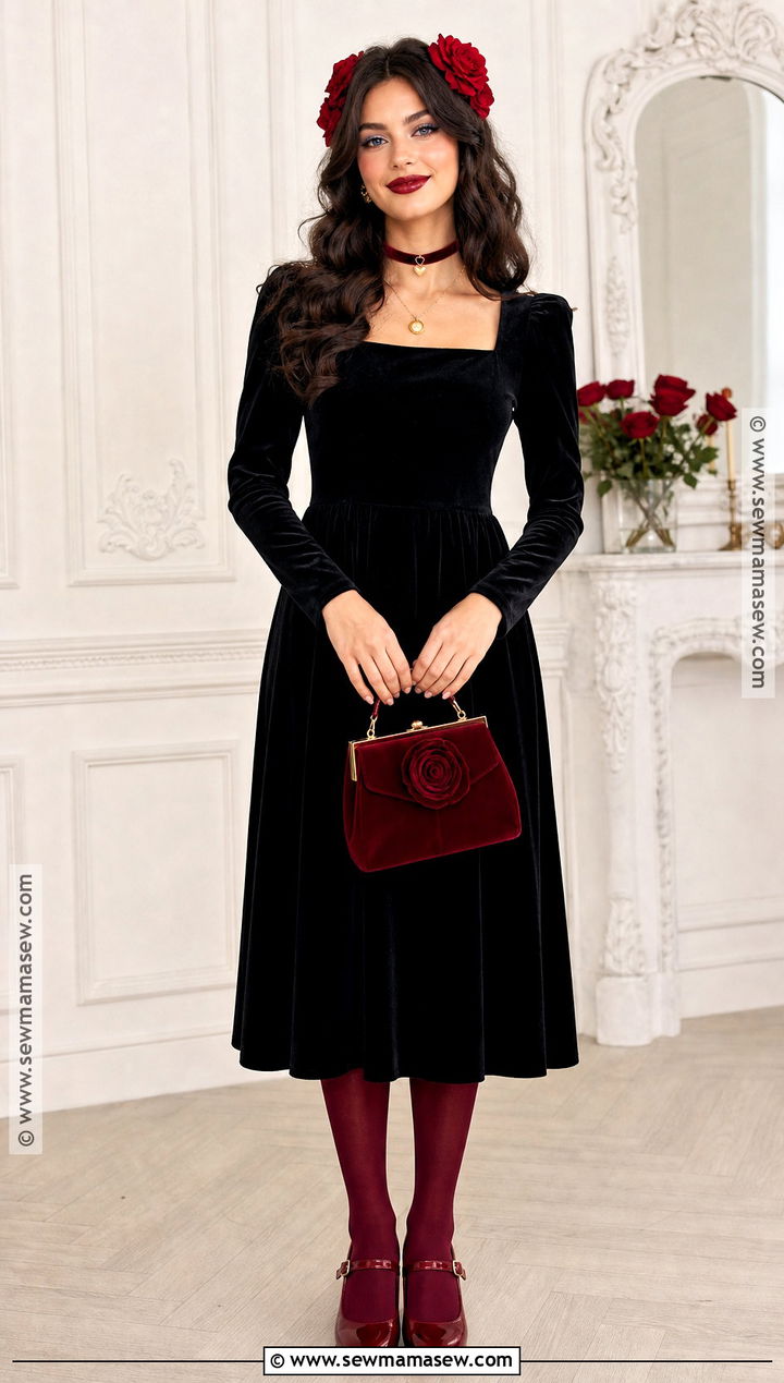 Black Velvet Dress Love Witch Outfit - 30 love witch outfit ideas