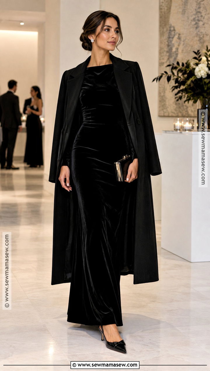 Black Velvet Maxi Fall Dress - 15 fall dresses elegant
