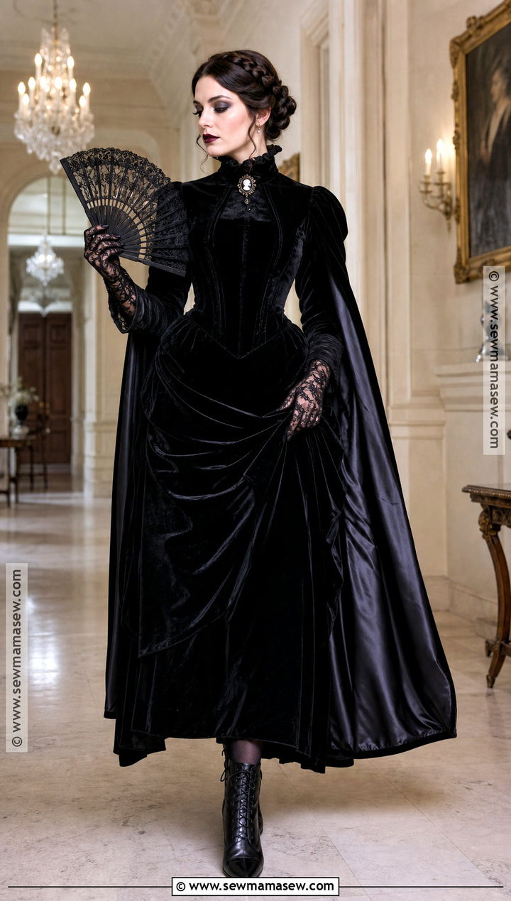 Black Velvet Victorian Vampire Costume - 30 vampire dress victorian ideas