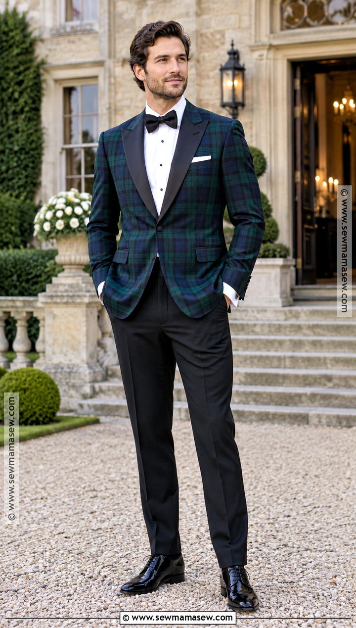 Black Watch Tartan Fall Wedding Tuxedo - 20 fall wedding tux groom attire ideas