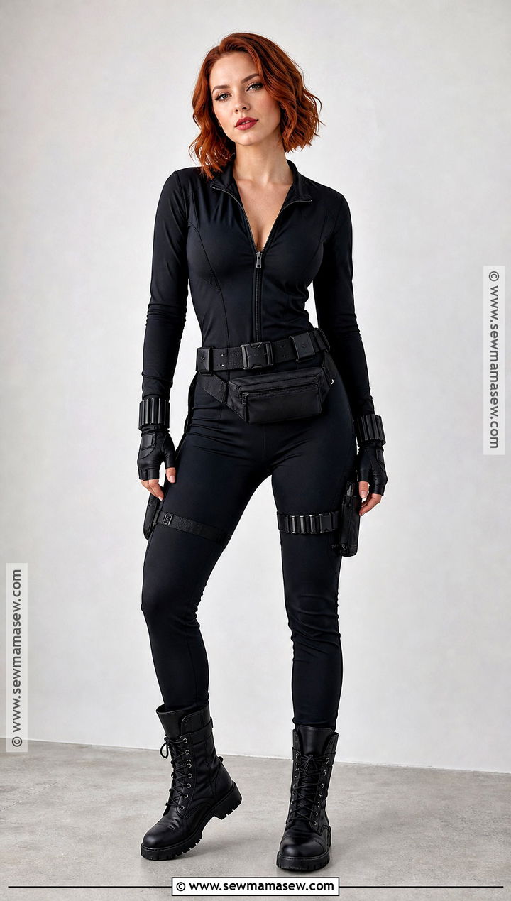 Black Widow Costume With Utility Belt - 30 Marvel Halloween Costumes for Women