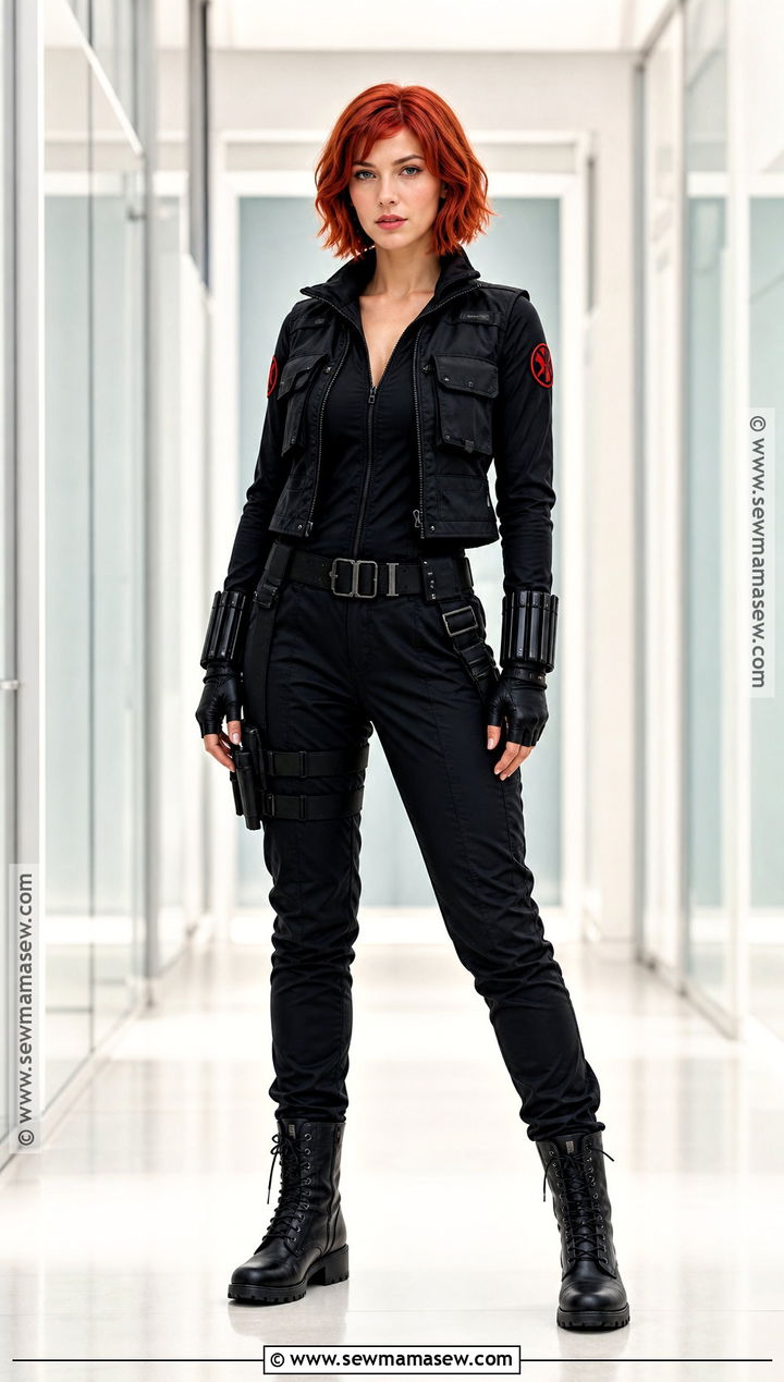 Black Widow Costume With Utility Vest - 30 Superhero Halloween Costumes for Women