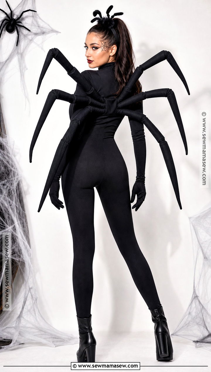 Black Widow Spider Costume With Extra Legs - 30 All Black Halloween Costume Ideas for Women
