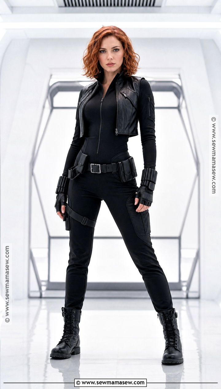 Black Widow Spy Costume - 35 Women In Black Costume Ideas