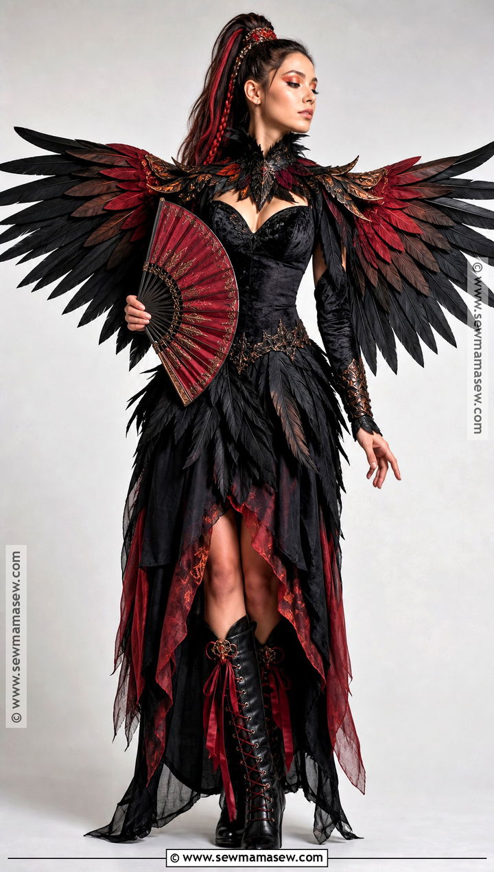 Black Wings Fire Raven Costume - 30 black wings costume ideas
