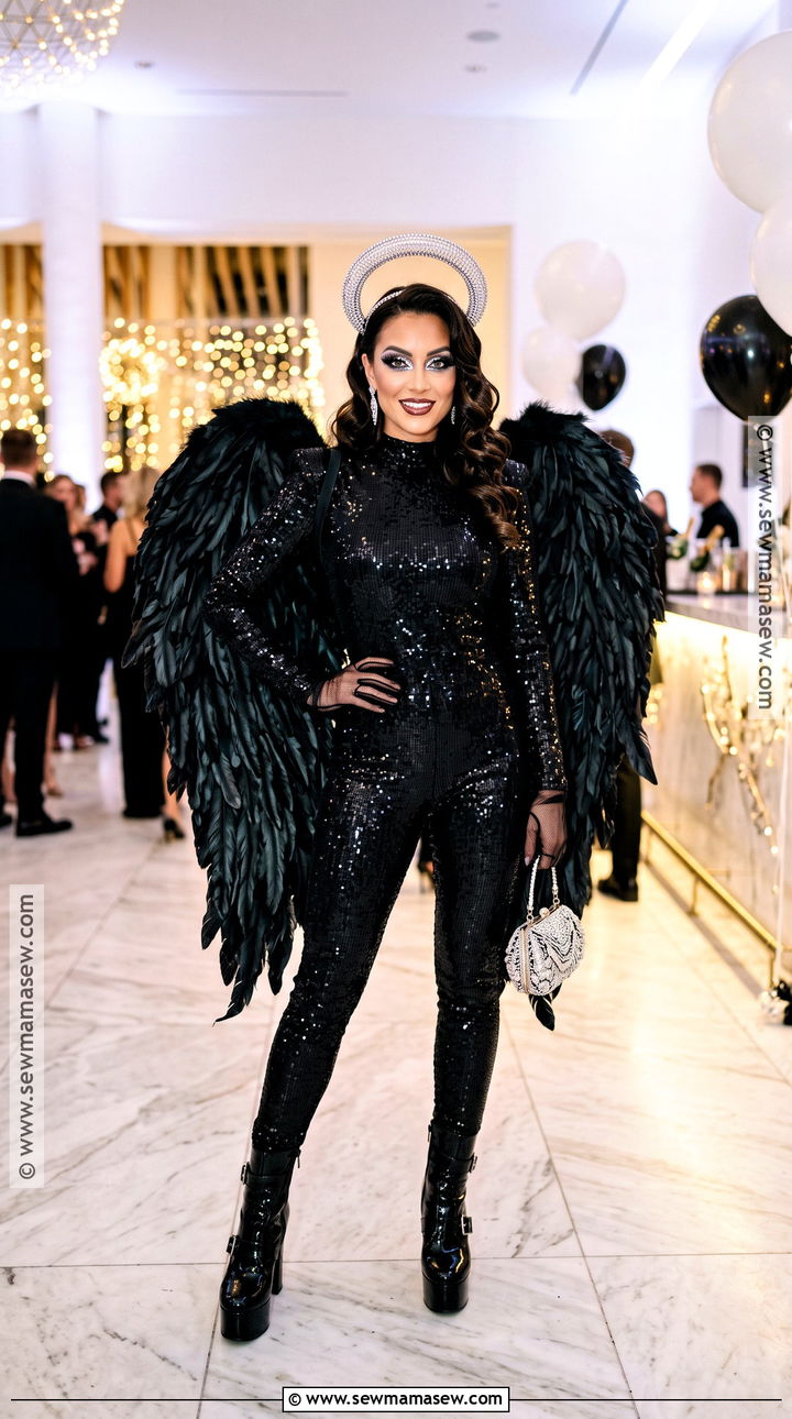Black Wings Glam Angel Costume - 30 black wings costume ideas