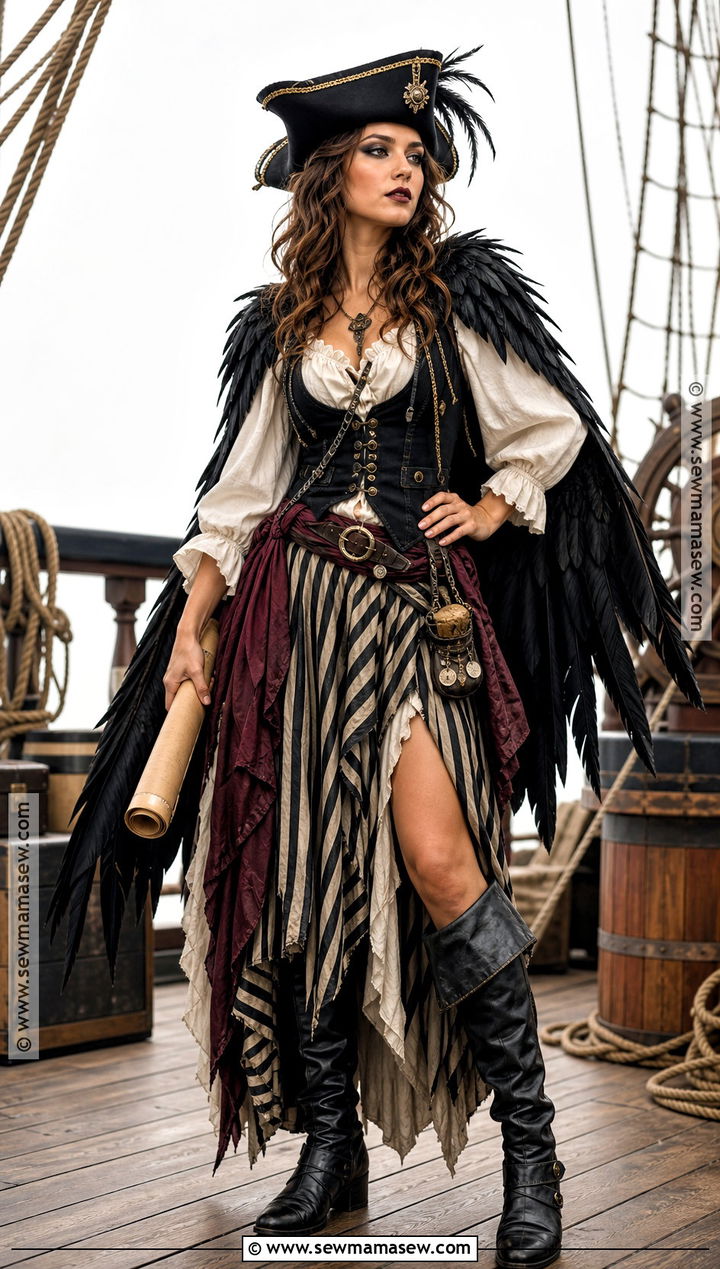 Black Wings Pirate Bird Costume - 30 black wings costume ideas