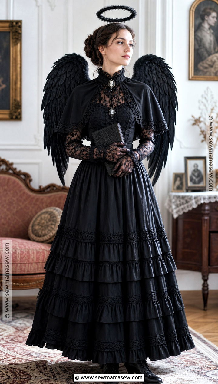 Black Wings Victorian Angel Costume - 30 black wings costume ideas