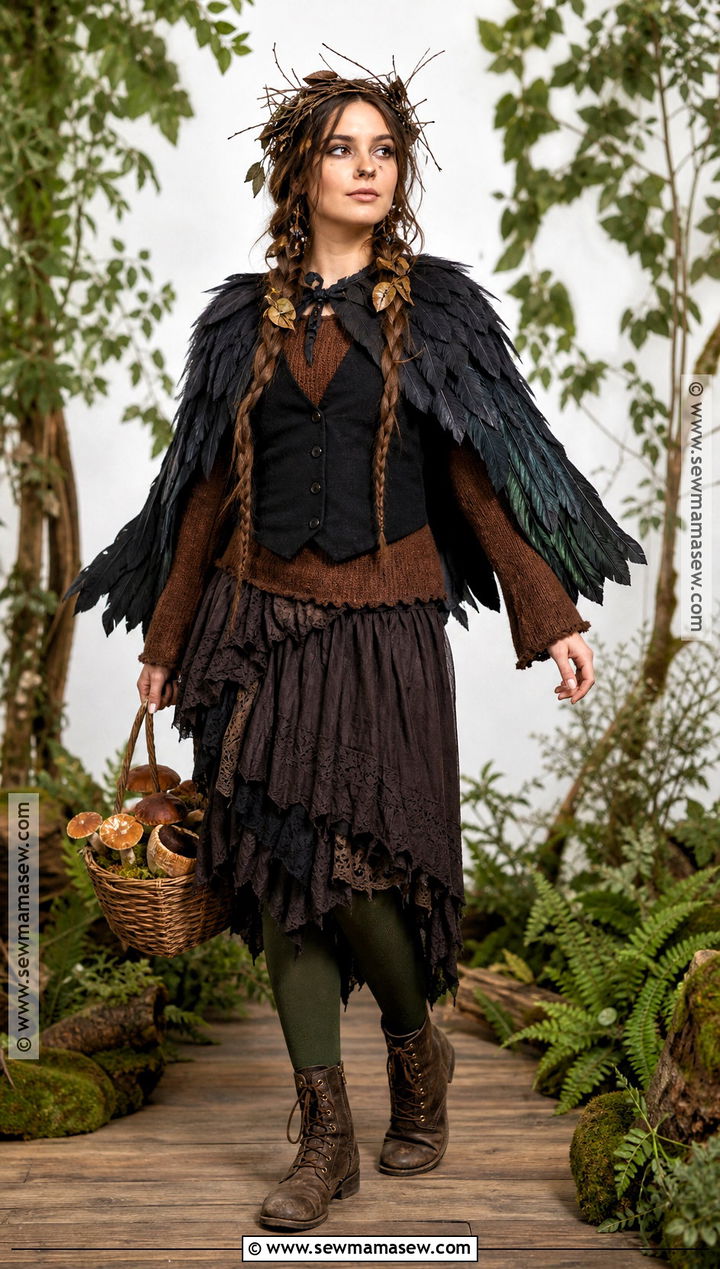 Black Wings Woodland Crow Costume - 30 black wings costume ideas