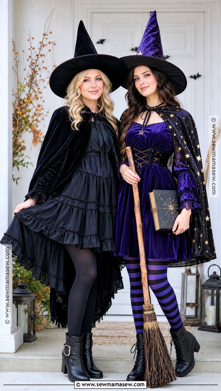 Black Witch And Purple Witch Costume - 35 female duo costumes