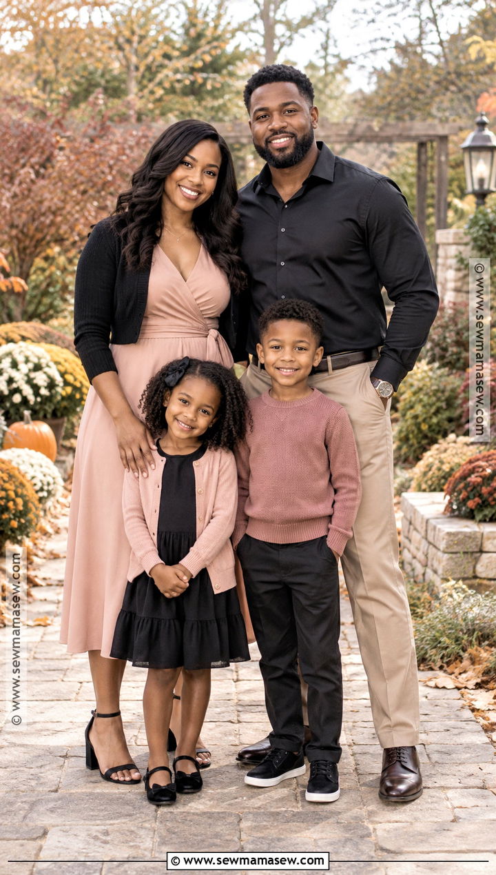 Black and Blush Fall Family Picture Outfit - 20 fall family pictures outfits black