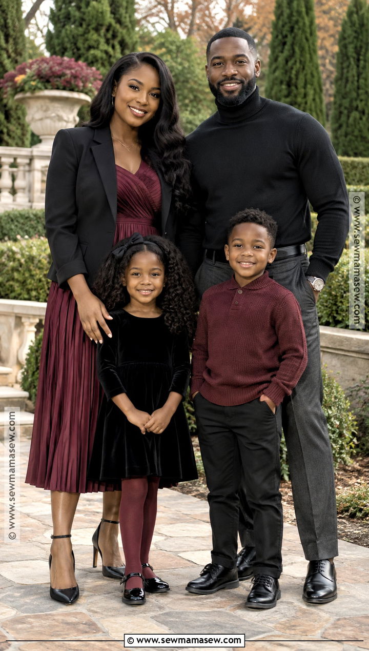 Black and Burgundy Fall Family Picture Outfit - 20 fall family pictures outfits black