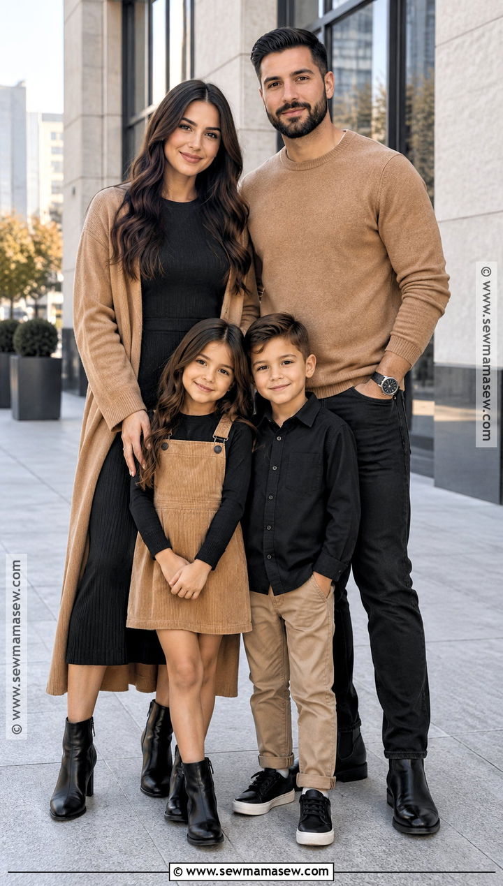 Black and Camel Family Photo Outfits - 15 family photo fall outfits