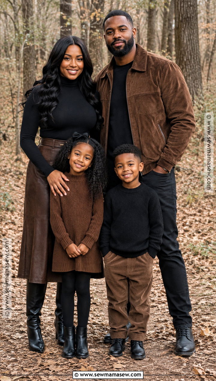 Black and Chocolate Brown Fall Family Picture Outfit - 20 fall family pictures outfits black