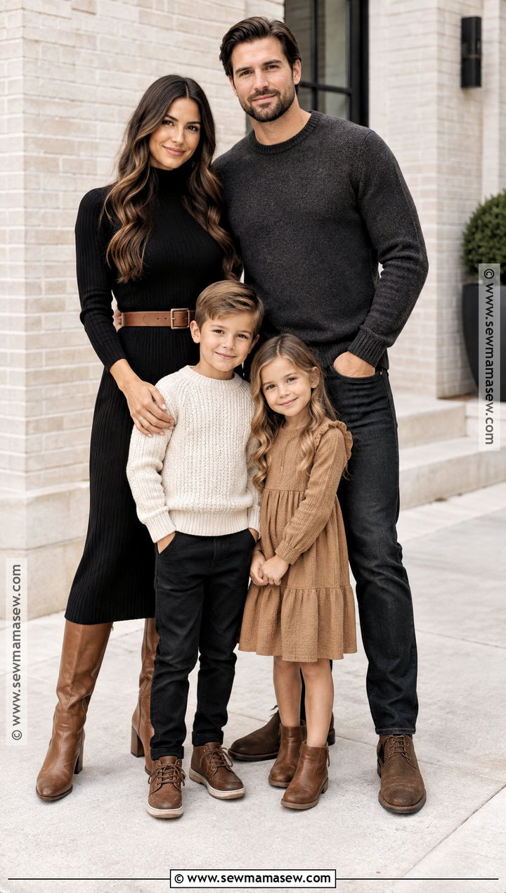 Black and Cognac Fall Family Picture Outfit - 15 fall clothes for family pictures