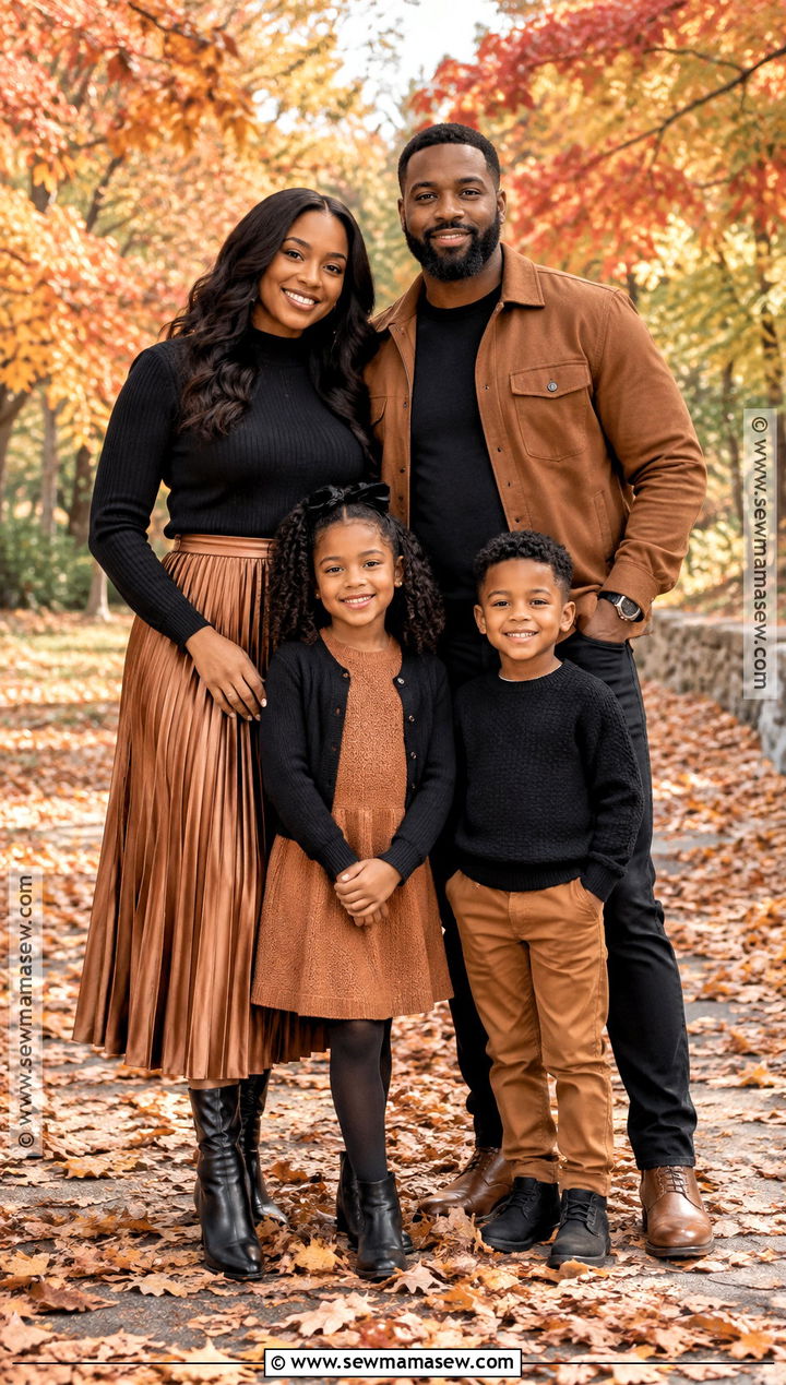 Black and Copper Fall Family Picture Outfit - 20 fall family pictures outfits black