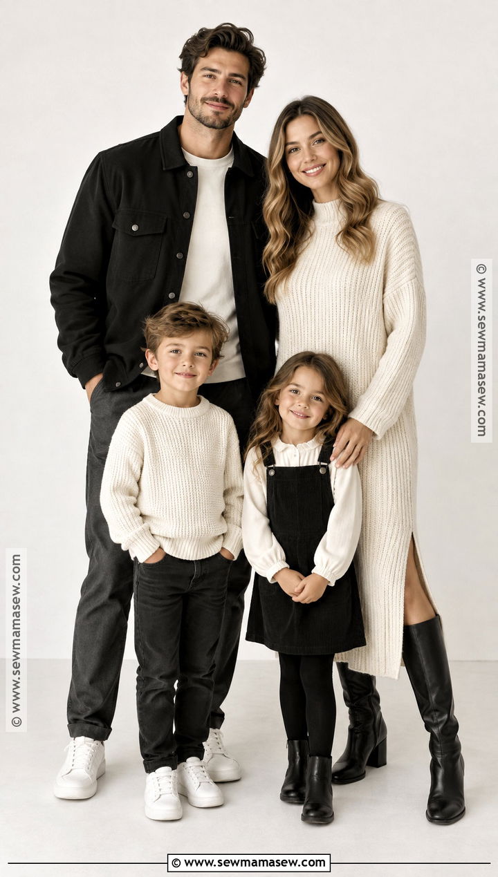 Black and Cream Family Picture Outfit - 15 family picture outfits september