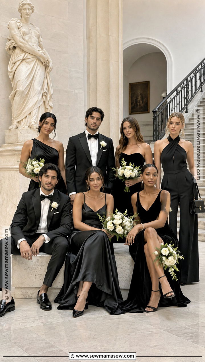 Black and Ivory Bridal Party Attire - 15 Fall Bridal Party Attire Color Schemes Ideas