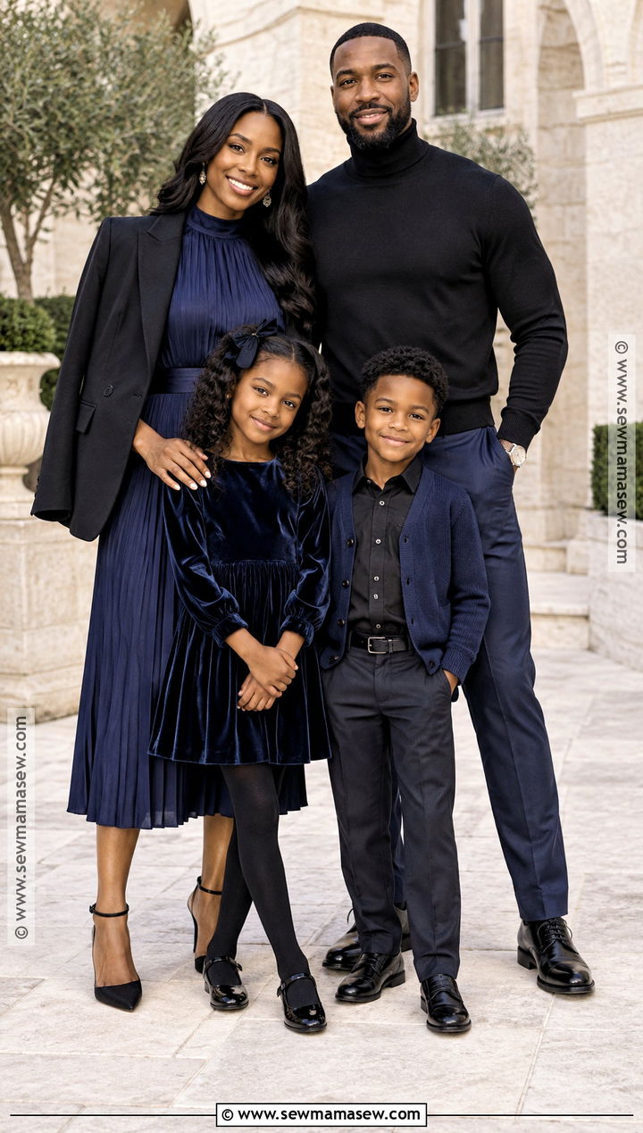 Black and Navy Fall Family Picture Outfit - 20 fall family pictures outfits black