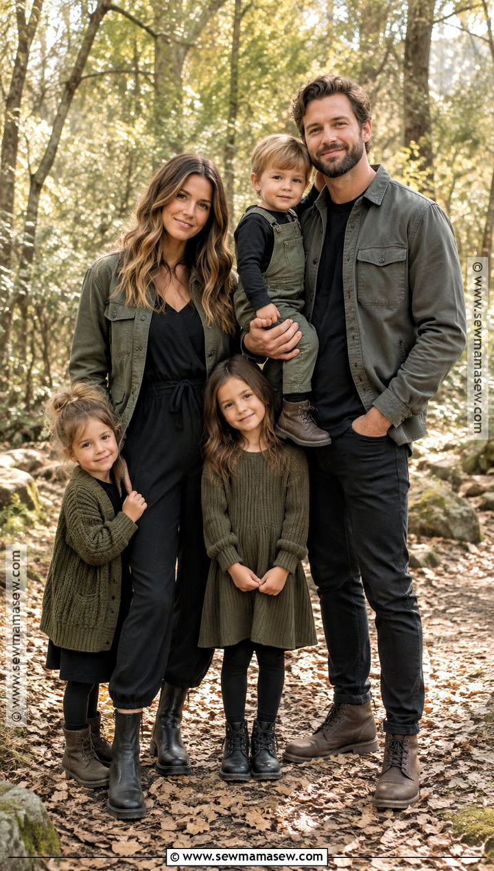 Black and Olive Fall Family Photo Outfit - 15 fall family photo black outfits