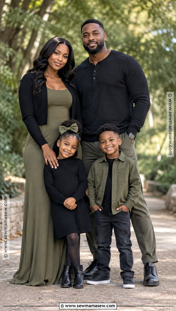 Black and Olive Fall Family Picture Outfit - 20 fall family pictures outfits black