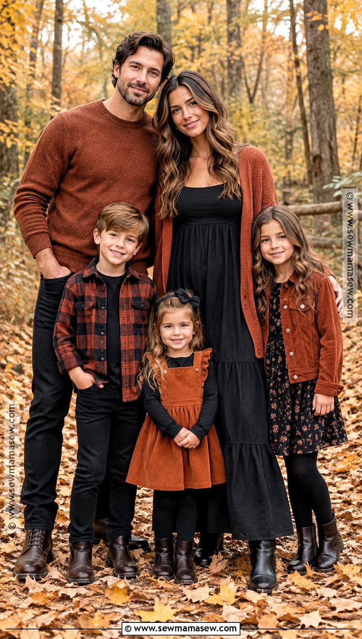 Black and Rust Fall Family Photo Outfit - 15 fall family photo black outfits