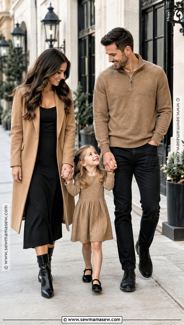 Black and Tan Fall Family Photo Outfits - 15 fall family shoot outfit ideas