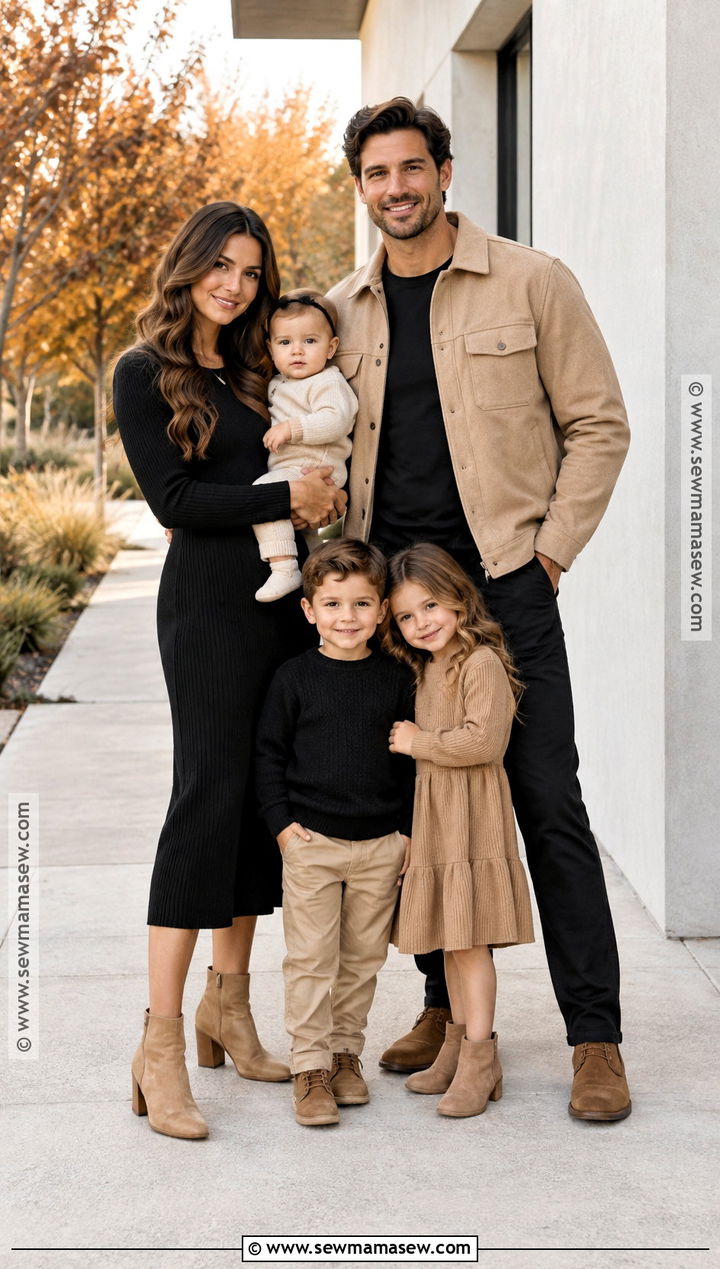 Black and Tan Fall Family Picture Outfits - 15 family picture outfits for fall