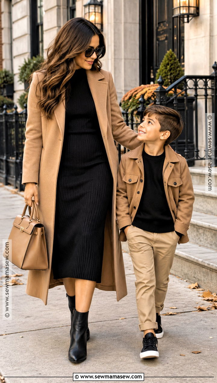 Black and Tan Fall Mom and Son Outfit - 15 fall mom and son outfits