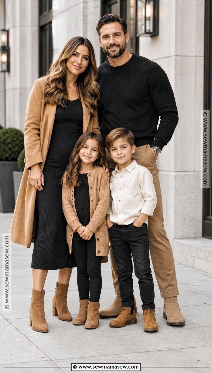 Black and Tan Family Photo Outfits - 15 fall photoshoot outfits family of 4