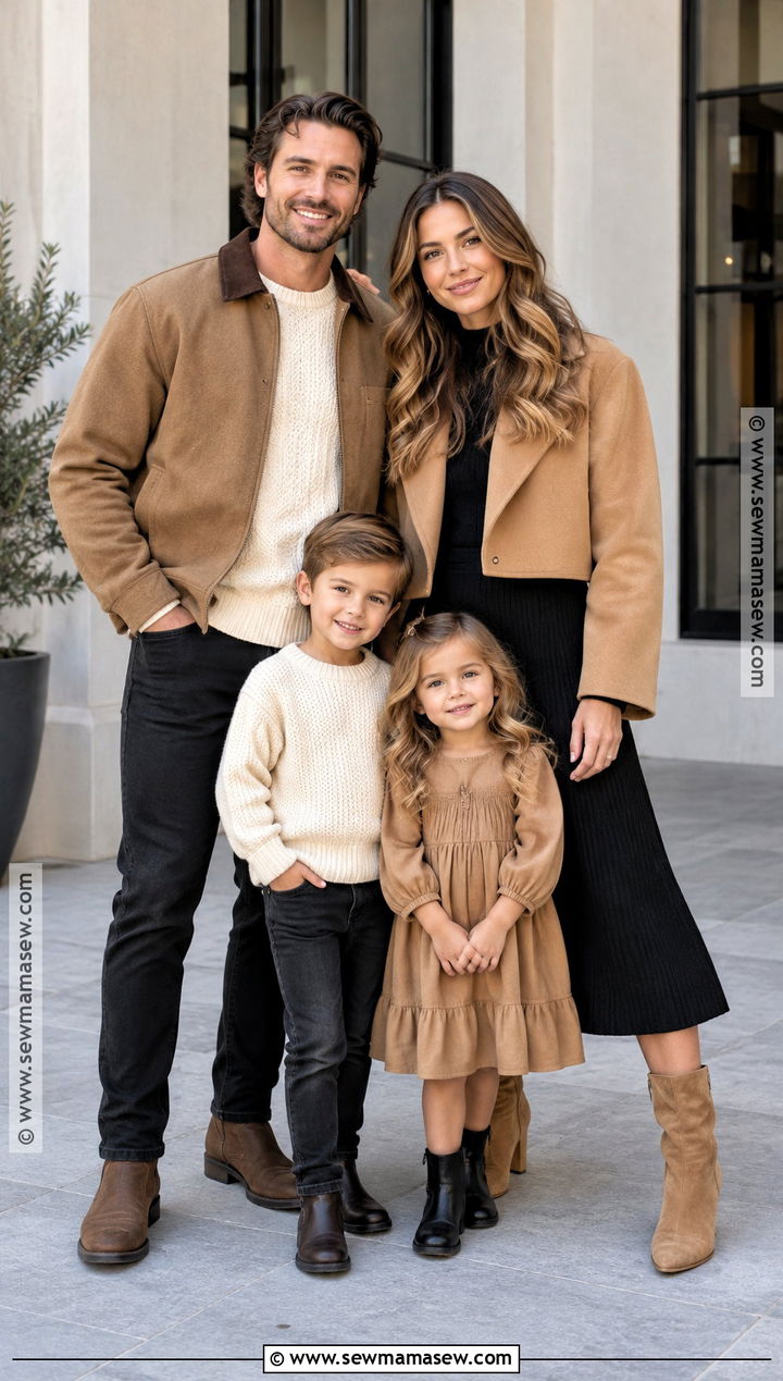 Black and Tan Family Photo Outfits - 15 fall family photo outfit inspiration ideas