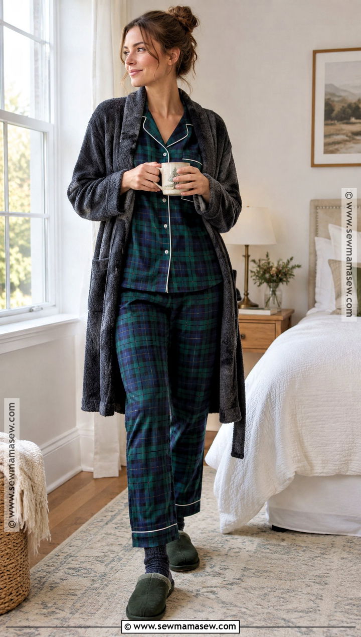 Blackwatch Plaid Fall Pajama Set - 15 Fall Pajamas for Women