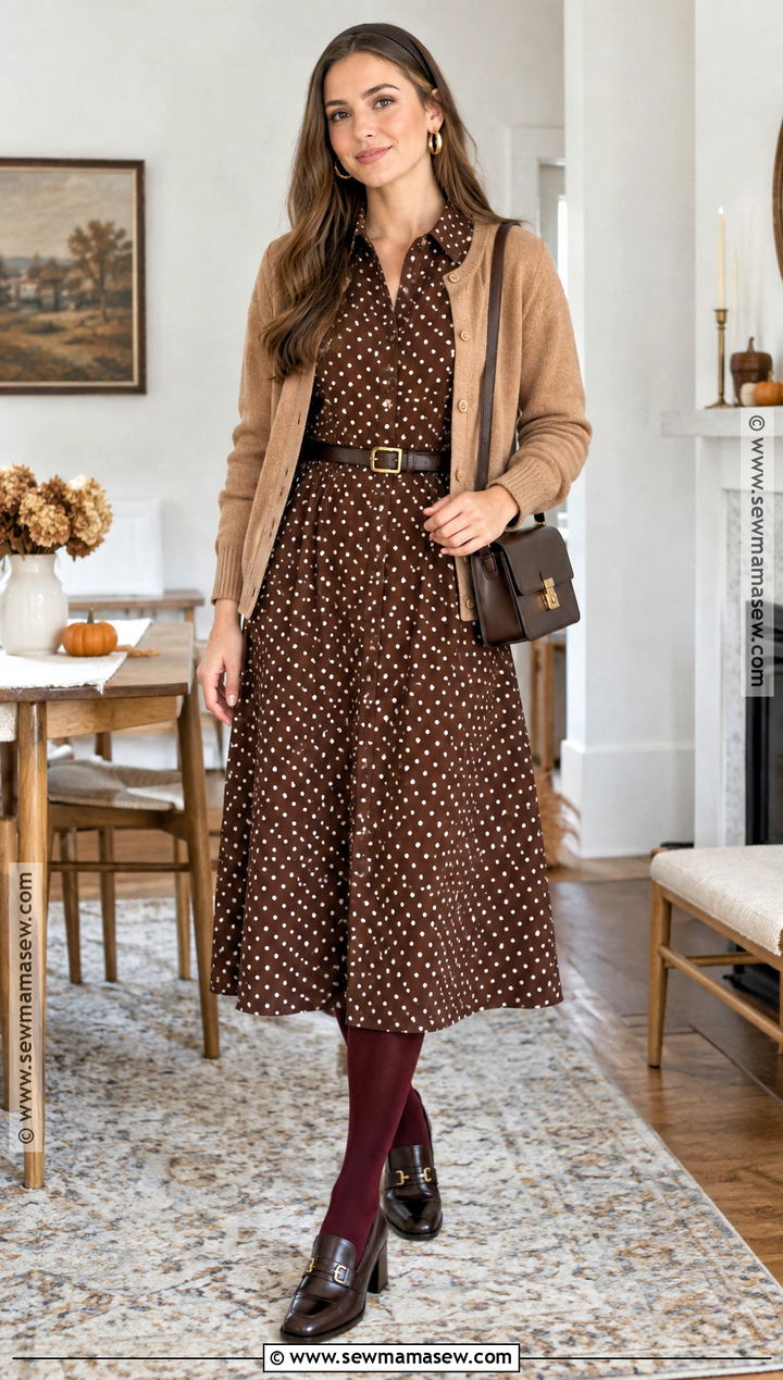 Blair Thanksgiving Polka Dot Shirtdress Outfit - 20 blair thanksgiving outfit ideas