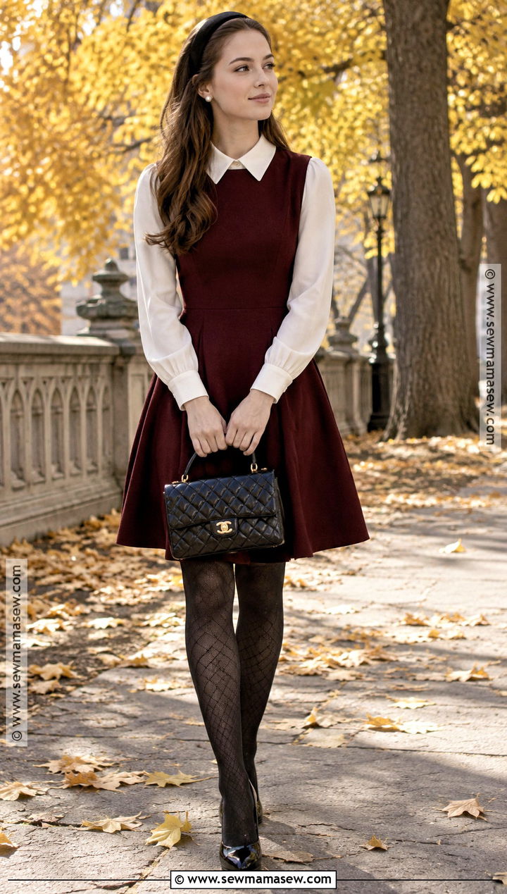 Blair Waldorf Burgundy Dress Outfit - 20 blair waldorf fall outfits