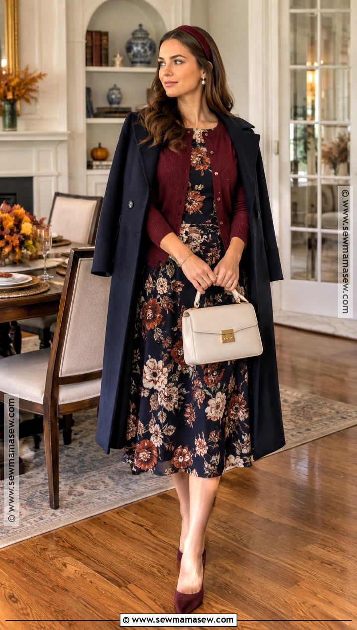 Blair Waldorf Floral Midi Dress Outfit - 20 Blair Waldorf Thanksgiving Outfit Ideas