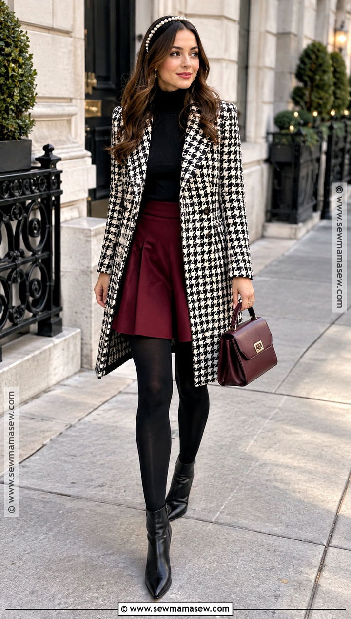 Blair Waldorf Houndstooth Coat Outfit - 20 blair waldorf fall outfits