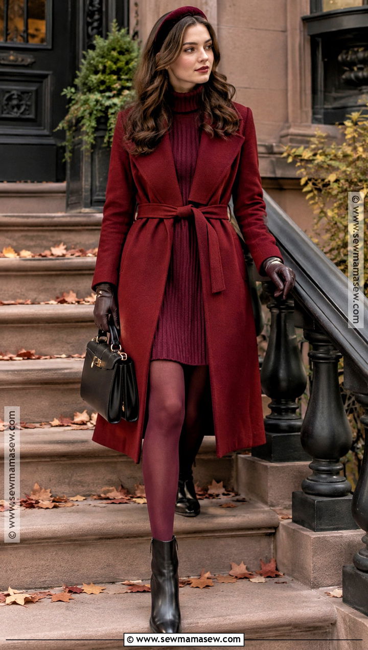 Blair Waldorf Monochrome Red Coat Outfit - 20 gossip girl fall outfits